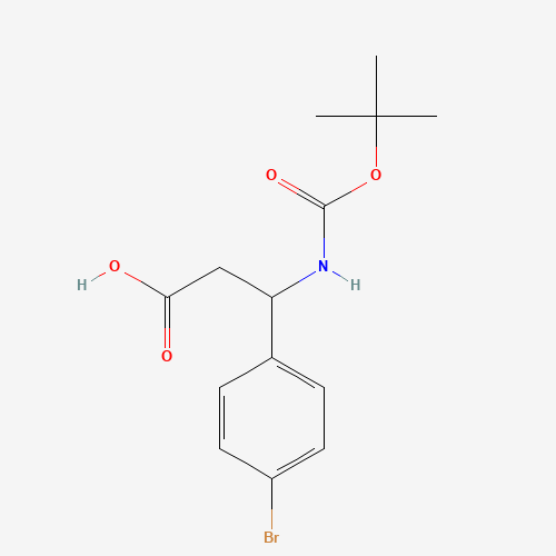 3-(4-Bromophenyl)-3-[(tert-butoxycarbonyl)amino]-propanoic acid (CAS: 282524-86-1) - Chemical Structure and Molecular Formula 
