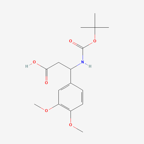 3-[(tert-Butoxycarbonyl)amino]-3-(3,4-dimethoxyphenyl)propanoic acid (CAS: 284492-37-1) - Chemical Structure and Molecular Formula 