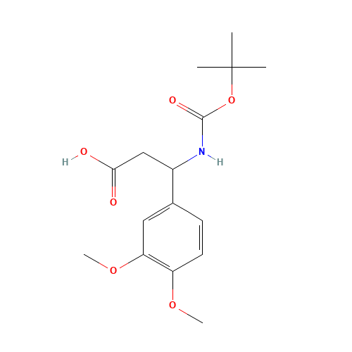 3-[(tert-Butoxycarbonyl)amino]-3-(3,4-dimethoxyphenyl)propanoic acid (CAS: 284492-37-1) - Chemical Structure and Molecular Formula 