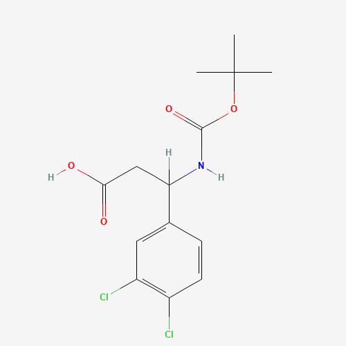 3-[(tert-Butoxycarbonyl)amino]-3-(3,4-dichlorophenyl)propanoic acid (CAS: 193633-52-2) - Chemical Structure and Molecular Formula 