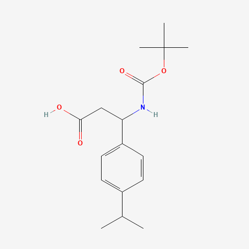 3-[(tert-Butoxycarbonyl)amino]-3-(4-isopropylphenyl)propanoic acid (CAS: 453557-73-8) - Chemical Structure and Molecular Formula 