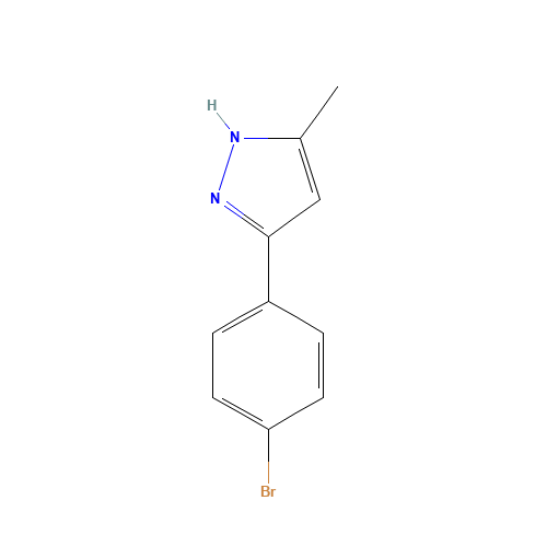 3-(4-Bromophenyl)-5-methyl-1H-pyrazole (CAS: 145353-53-3) - Chemical Structure and Molecular Formula 
