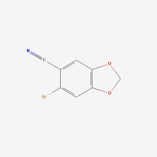 6-Bromo-1,3-benzodioxole-5-carbonitrile (CAS: 6120-26-9) - Chemical Structure and Molecular Formula 