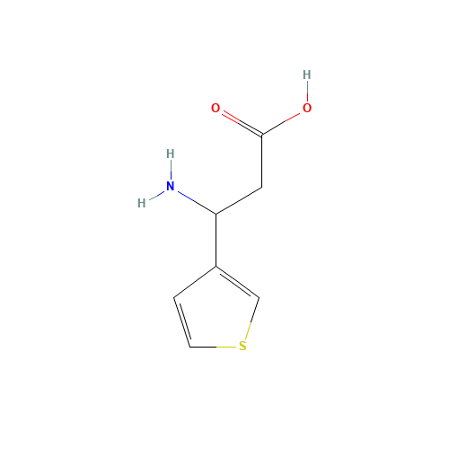 3-Amino-3-(3-thienyl)propanoic acid (CAS: 94333-62-7) - Chemical Structure and Molecular Formula 
