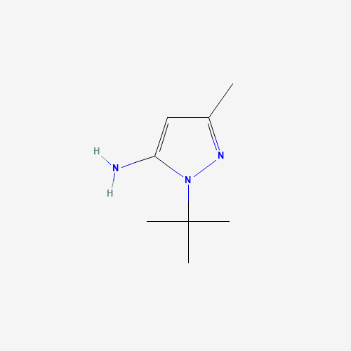 1-(tert-Butyl)-3-methyl-1H-pyrazol-5-ylamine (CAS: 141459-53-2) - Chemical Structure and Molecular Formula 