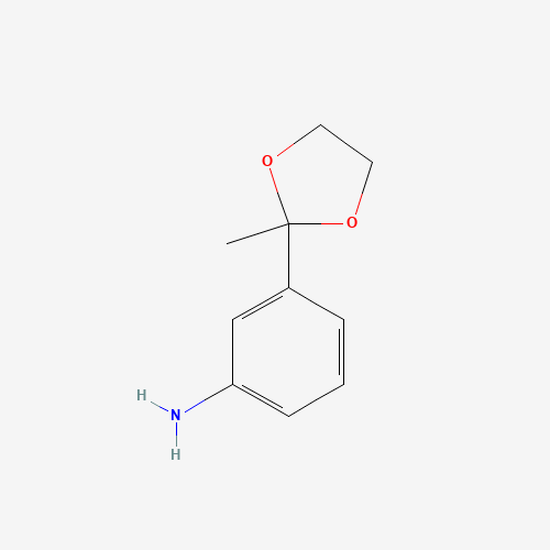 3-(2-Methyl-1,3-dioxolan-2-yl)aniline (CAS: 51226-14-3) - Chemical Structure and Molecular Formula 