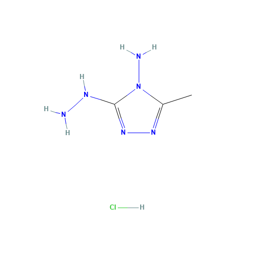 3-Hydrazino-5-methyl-4H-1,2,4-triazol-4-ylamine hydrochloride (CAS: 59545-76-5) - Chemical Structure and Molecular Formula 