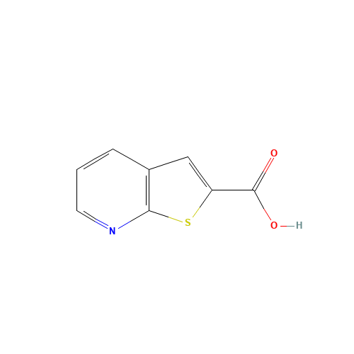 Thieno[2,3-b]pyridine-2-carboxylic acid (CAS: 59944-76-2) - Chemical Structure and Molecular Formula 
