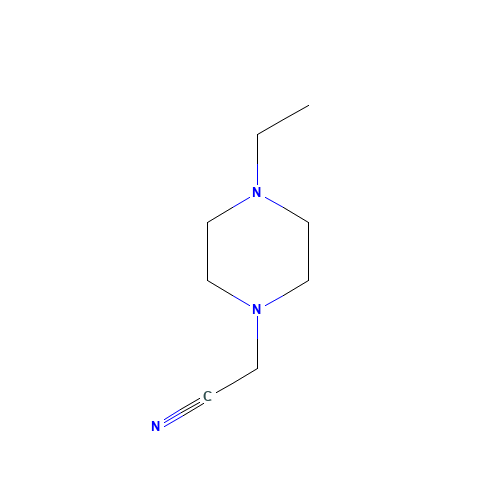 2-(4-Ethylpiperazino)acetonitrile (CAS: 90206-22-7) - Chemical Structure and Molecular Formula 