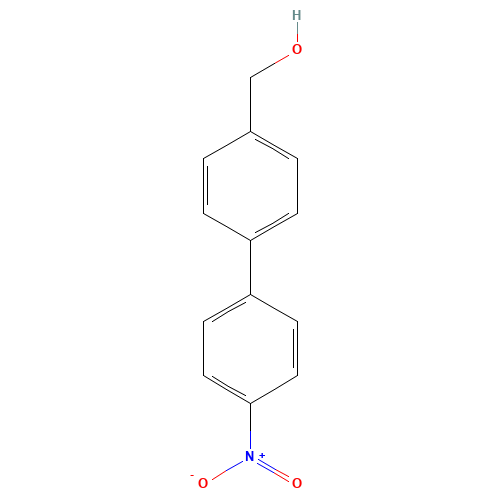 (4'-Nitro[1,1'-biphenyl]-4-yl)methanol (CAS: 62037-99-4) - Chemical Structure and Molecular Formula 