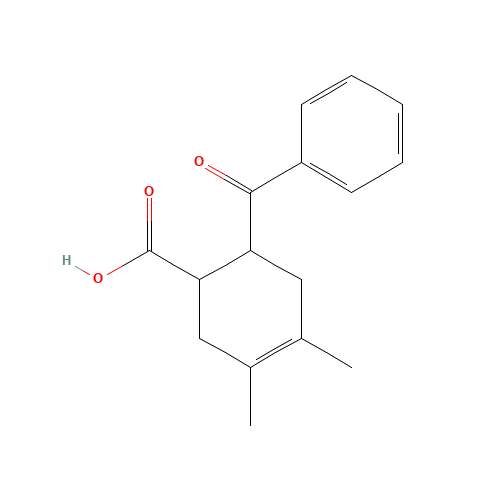 6-Benzoyl-3,4-dimethyl-3-cyclohexene-1-carboxylic acid (CAS: 93015-58-8) - Chemical Structure and Molecular Formula 