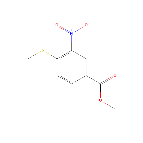 Methyl 4-(methylsulfanyl)-3-nitrobenzenecarboxylate (CAS: 51919-71-2) - Chemical Structure and Molecular Formula 