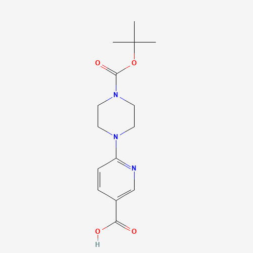6-[4-(tert-Butoxycarbonyl)piperazino]-nicotinic acid (CAS: 201809-22-5) - Chemical Structure and Molecular Formula 
