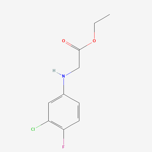 Ethyl 2-(3-chloro-4-fluoroanilino)acetate (CAS: 2344-98-1) - Chemical Structure and Molecular Formula 