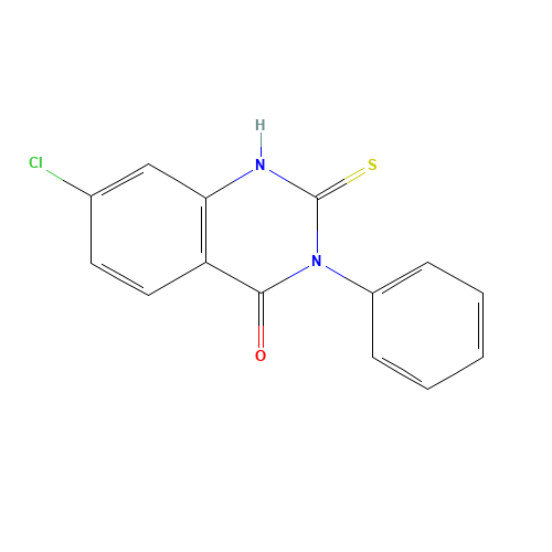 7-Chloro-3-phenyl-2-thioxo-2,3-dihydro-4(1H)-quinazolinone (CAS: 13165-15-6) - Chemical Structure and Molecular Formula 