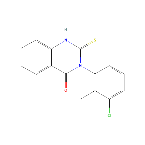 3-(3-Chloro-2-methylphenyl)-2-thioxo-2,3-dihydro-4(1H)-quinazolinone (CAS: 81066-84-4) - Chemical Structure and Molecular Formula 