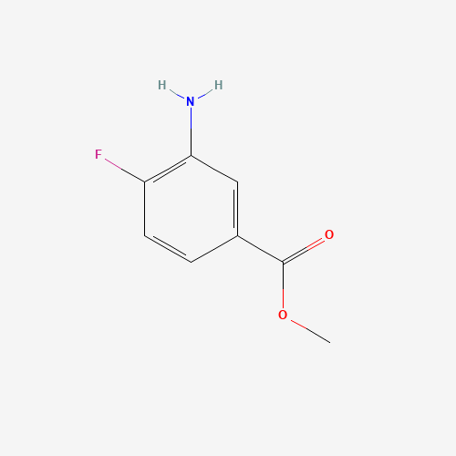 Methyl 3-amino-4-fluorobenzenecarboxylate (CAS: 369-26-6) - Chemical Structure and Molecular Formula 