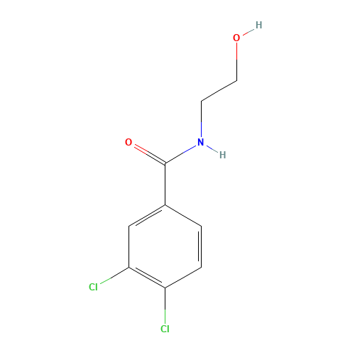 3,4-Dichloro-N-(2-hydroxyethyl)benzenecarboxamide (CAS: 28298-26-2) - Chemical Structure and Molecular Formula 