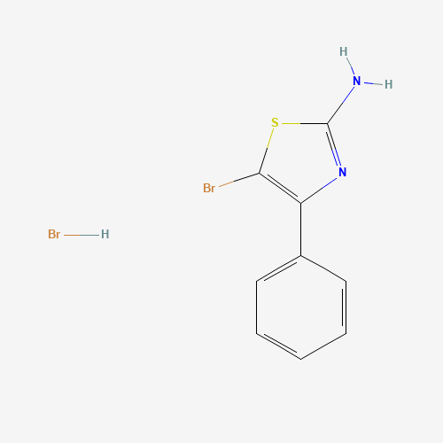 5-Bromo-4-phenyl-1,3-thiazol-2-amine hydrobromide (CAS: 113511-22-1) - Chemical Structure and Molecular Formula 