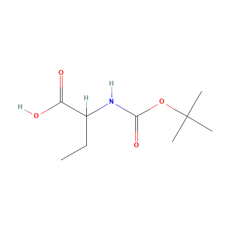 2-[(tert-Butoxycarbonyl)amino]butanoic acid (CAS: 77284-64-1) - Chemical Structure and Molecular Formula 
