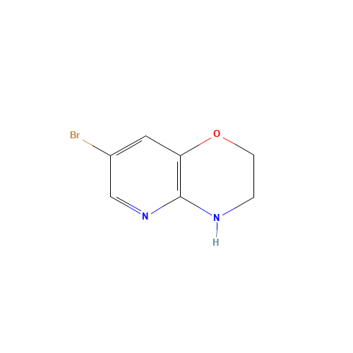 7-Bromo-3,4-dihydro-2H-pyrido[3,2-b][1,4]oxazine (CAS: 34950-82-8) - Chemical Structure and Molecular Formula 
