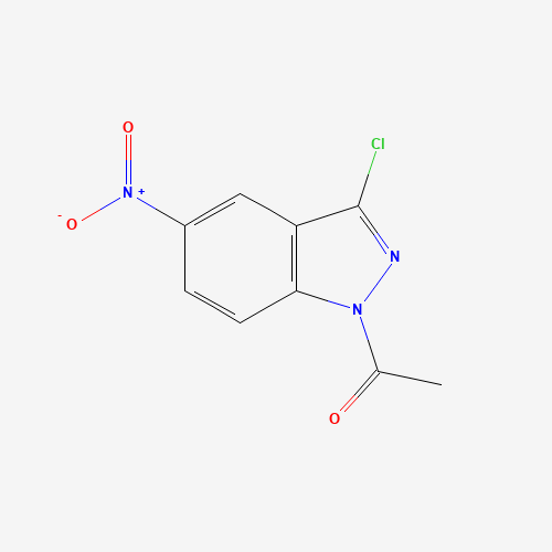 1-(3-Chloro-5-nitro-1H-indazol-1-yl)-1-ethanone (CAS: 68159-07-9) - Chemical Structure and Molecular Formula 