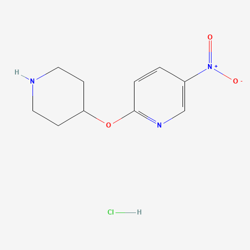5-Nitro-2-(4-piperidinyloxy)pyridine hydrochloride (CAS: 1185309-69-6) - Chemical Structure and Molecular Formula 