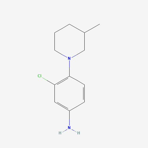 3-Chloro-4-(3-methyl-1-piperidinyl)aniline chemical structure 3-Chloro-4-(3-methyl-1-piperidinyl)aniline (CAS: 893750-70-4) - Chemical Structure and Molecular Formula