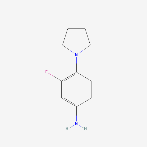 3-Fluoro-4-(1-pyrrolidinyl)aniline (CAS: 93246-54-9) - Chemical Structure and Molecular Formula 