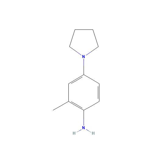2-Methyl-4-(1-pyrrolidinyl)aniline (CAS: 143525-69-3) - Chemical Structure and Molecular Formula 