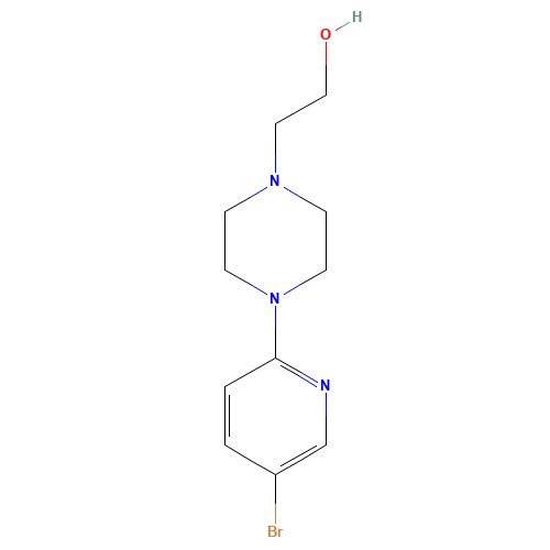 2-[4-(5-Bromo-2-pyridinyl)-1-piperazinyl]-1-ethanol (CAS: 364794-69-4) - Chemical Structure and Molecular Formula 