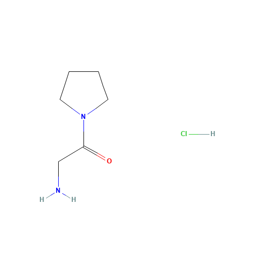 2-Amino-1-(1-pyrrolidinyl)-1-ethanone hydrochloride (CAS: 35855-14-2) - Chemical Structure and Molecular Formula 