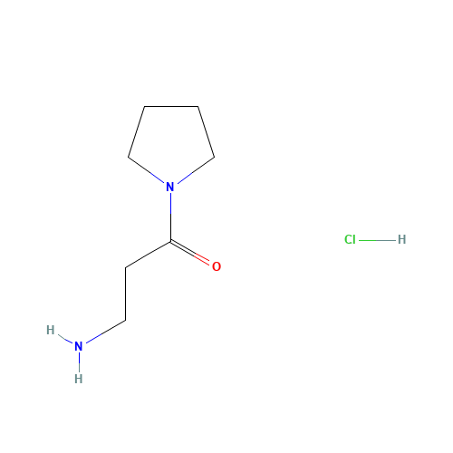 3-Amino-1-(1-pyrrolidinyl)-1-propanone hydrochloride (CAS: 670253-59-5) - Chemical Structure and Molecular Formula 