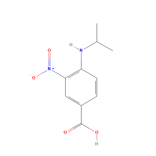 4-(Isopropylamino)-3-nitrobenzoic acid (CAS: 284672-95-3) - Chemical Structure and Molecular Formula 