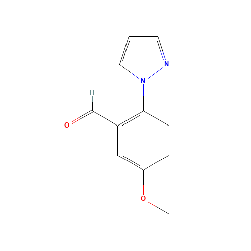 5-Methoxy-2-(1H-pyrazol-1-yl)benzaldehyde (CAS: 1015845-56-3) - Chemical Structure and Molecular Formula 