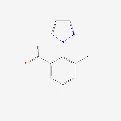 3,5-Dimethyl-2-(1H-pyrazol-1-yl)benzaldehyde (CAS: 1015845-87-0) - Chemical Structure and Molecular Formula 