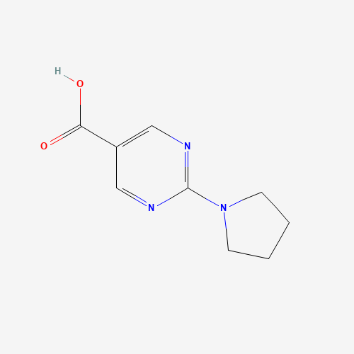 2-(1-Pyrrolidinyl)-5-pyrimidinecarboxylic acid (CAS: 253315-06-9) - Chemical Structure and Molecular Formula 