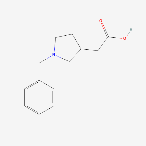 2-(1-Benzyl-3-pyrrolidinyl)acetic acid (CAS: 666853-92-5) - Chemical Structure and Molecular Formula 
