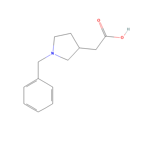 2-(1-Benzyl-3-pyrrolidinyl)acetic acid (CAS: 666853-92-5) - Chemical Structure and Molecular Formula 