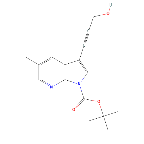 tert-Butyl 3-(3-hydroxyprop-1-ynyl)-5-methyl-1H-pyrrolo[2,3-b]pyridine-1-carboxylate (CAS: 1198106-25-0) - Related Chemical Product