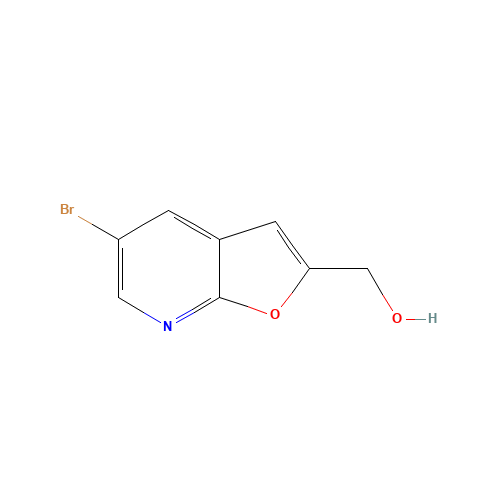 (5-Bromofuro[2,3-b]pyridin-2-yl)methanol (CAS: 1188990-02-4) - Chemical Structure and Molecular Formula 