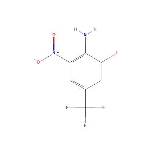 2-Iodo-6-nitro-4-(trifluoromethyl)aniline (CAS: 543740-74-5) - Chemical Structure and Molecular Formula 