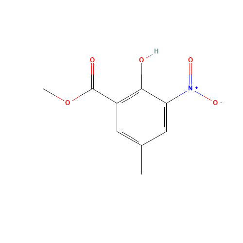 Methyl 2-hydroxy-5-methyl-3-nitrobenzenecarboxylate (CAS: 67191-44-0) - Chemical Structure and Molecular Formula 