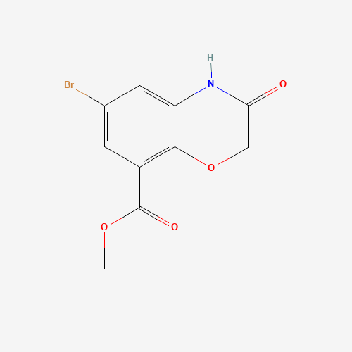 Methyl 6-bromo-3-oxo-3,4-dihydro-2H-1,4-benzoxazine-8-carboxylate (CAS: 141761-85-5) - Chemical Structure and Molecular Formula 