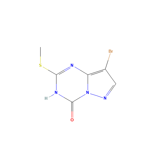 8-Bromo-2-(methylsulfanyl)pyrazolo[1,5-a][1,3,5]-triazin-4-ol (CAS: 54346-35-9) - Chemical Structure and Molecular Formula 