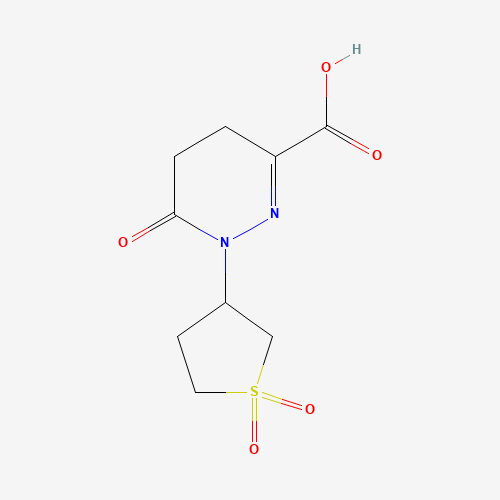 1-(1,1-Dioxo-tetrahydro-1lambda*6*-thiophen-3-yl)-6-oxo-1,4,5,6-tetrahydro-pyridazine-3-carboxylic a (CAS: 732291-88-2) - Chemical Structure and Molecular Formula 