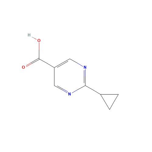 2-Cyclopropyl-pyrimidine-5-carboxylic acid (CAS: 648423-79-4) - Chemical Structure and Molecular Formula 
