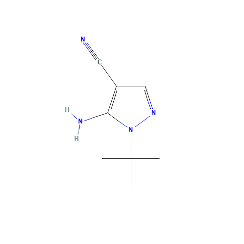 5-Amino-1-tert-butyl-1H-pyrazole-4-carbonitrile (CAS: 158001-28-6) - Chemical Structure and Molecular Formula 