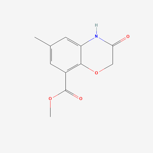 Methyl 6-methyl-3-oxo-3,4-dihydro-2H-1,4-benzoxazine-8-carboxylate (CAS: 141761-86-6) - Chemical Structure and Molecular Formula 