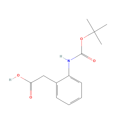 BOC-(aminophenyl)acetic acid (CAS: 135807-51-1) - Chemical Structure and Molecular Formula 